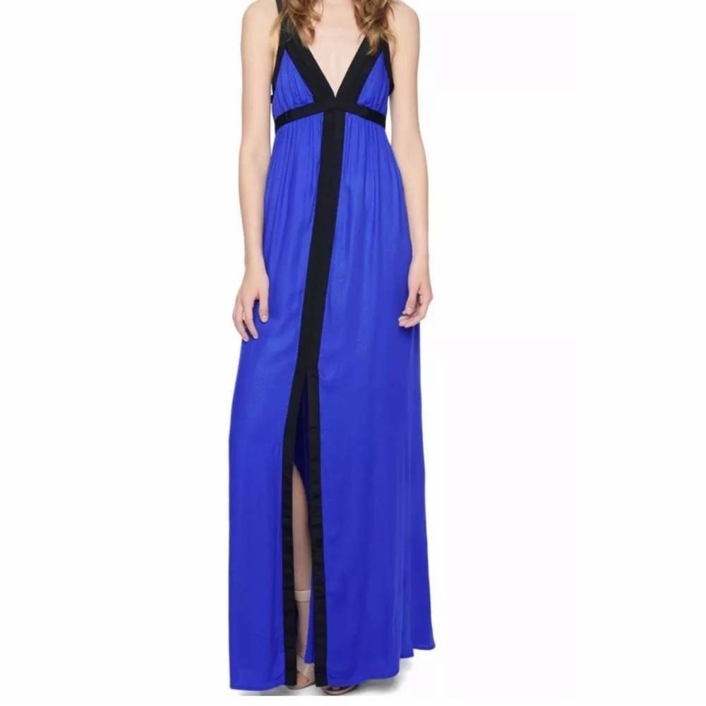 ELLA MOSS OCEAN TRIM EMPIRE MAXI-DRESS XS